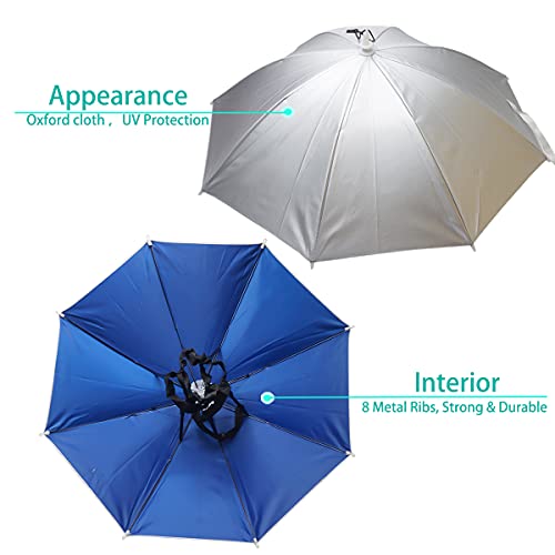 image for Umbrella Hat, Bocampty 25 inch Fishing Umbrella Hat Hands Free UV Prot