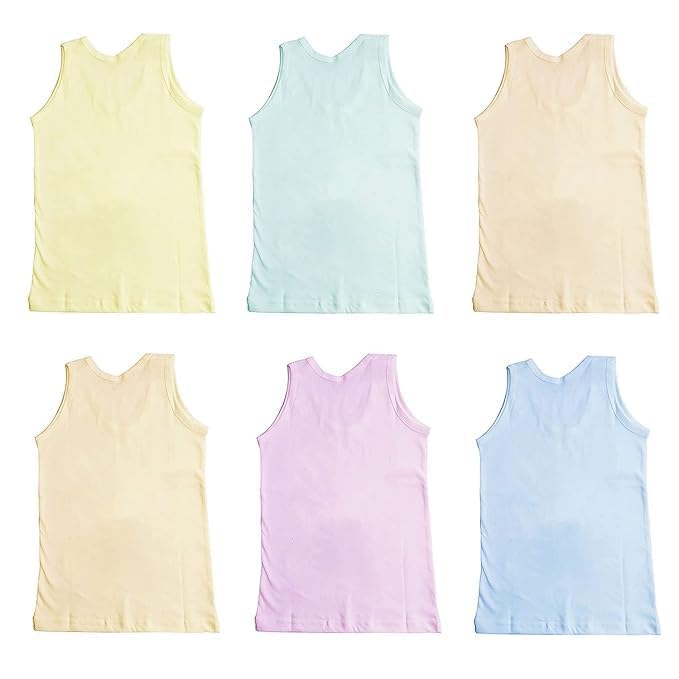 Pari Lifestyle Printed Sleevless Summer Vest/Baniyan/Sando Innerwear for Kids/Boys/Girls Pack of 6 2 41F80MckmjL
