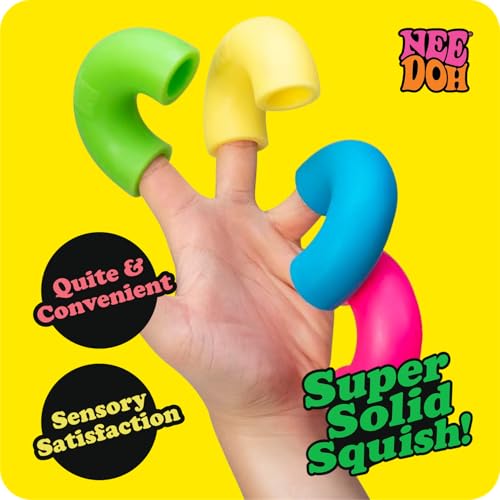 Image of Schylling NeeDoh Mac 'N' Squeeze - Sensory Squeeze Toy - Contains 4 Squishy Noodles - 3 inch Wide - Color May Vary (Pack of 1)