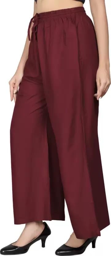 Image of BENKILS Women's Cotton Reyon Regular Fit Palazzo Pants - Available Size - M to 6XL
