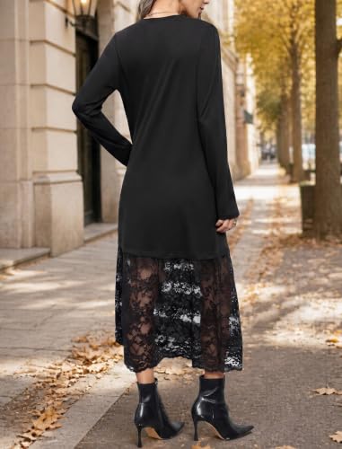 Long Sleeve Fall Dresses Midi Lace - image 5