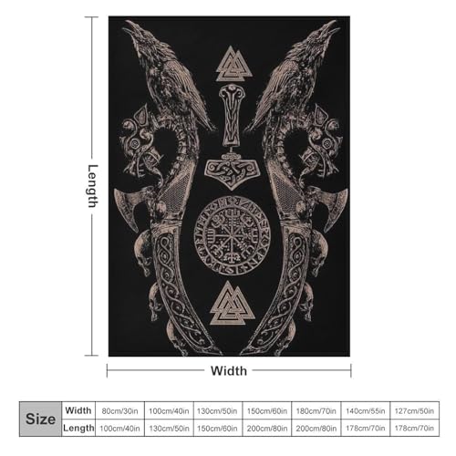 Couverture motif viking impression numérique 3D en flannel - 6