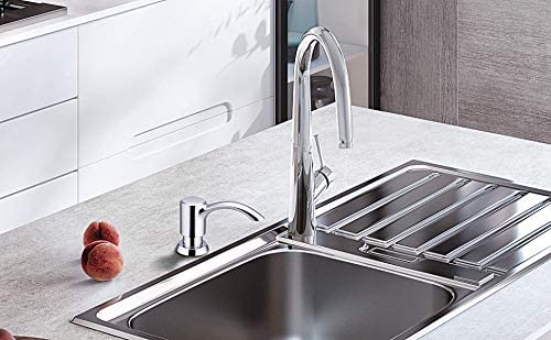 Kitchen Sink Soap Dispenser Built In For Counter Top With Large 17 Oz Liquid Soap Bottle (Chrome) #TOP5