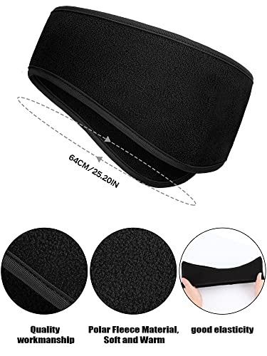 Willbond 4 Pieces Ear Warmer Headband Elastic Ear Muff Winter Headbands (Black, Navy Blue, Bright Blue, Dark Grey,Classic Patterns) #TOP2