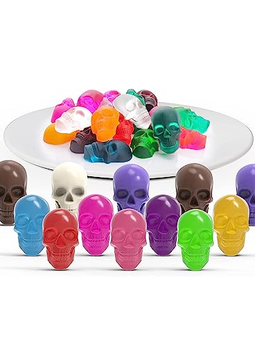 Image of CAKE DECOR 40 Cavity Mini Skull Shape Silicone Mould for Chocolate Jelly Soap Candy DIY Craft Halloween Theme Reusable Nonstick Tray Silicone Mold