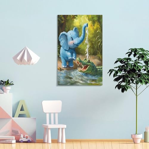 Décoration murale éléphant tableau salon contemporain chic - 4