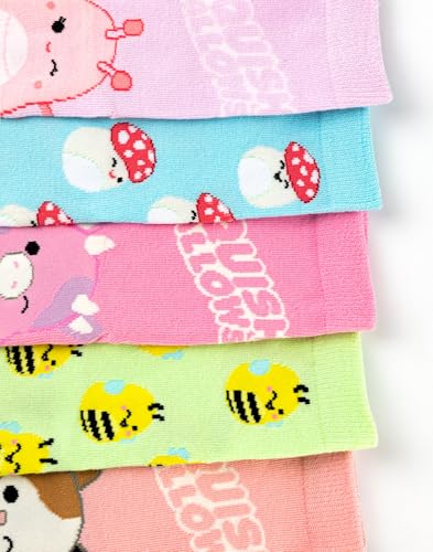 Squishmallows Girls Socks Set of 5 Character Calf Socks with Logo Graphic Print | Kids Multi Pack Socks Plush Merchandise2