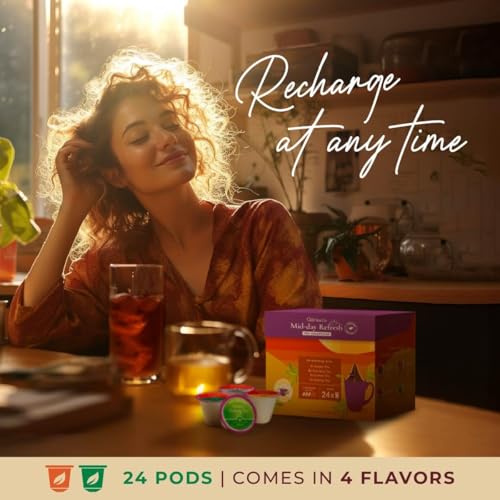 Image of Gya Tea Co Mid-Day Refresh Tea Pods Variety Pack - 4 Flavors Tea K Cups for Keurig (24 ct) - Ceylon, Lemon, Oolong & Earl Grey Keurig Tea Pods for K-Cup Brewing - K Cup Tea Pods for Keurig Tea Gifts