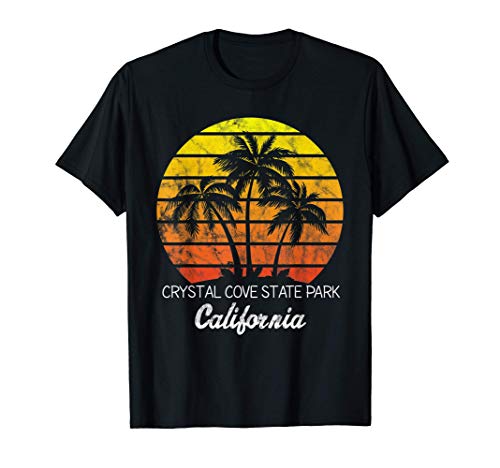 Crystal Cove State Park Vintage Beach Sunset design Camiseta