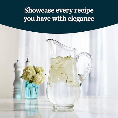 image for Libbey Atlantis Large Glass Pitcher, 73 Oz, Clear, Tall, Elegant Glass