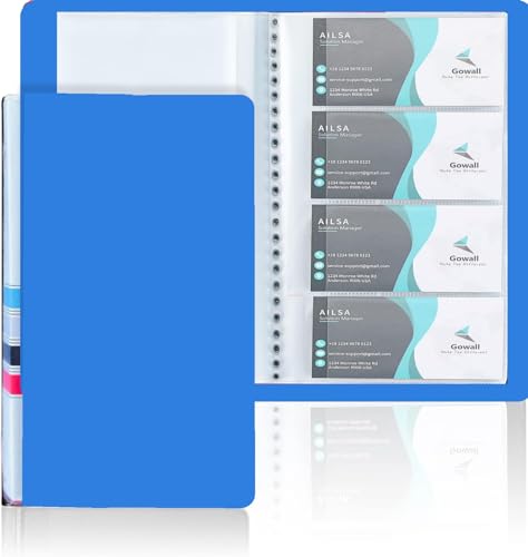 Image of Business Card Holder, Holds Business /Visiting /Debit /Name Id Card Book Case Organizer Slots (Pack of 1) (Blue, 480 Pocket)