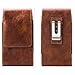 Holster for iPhone 16, 16 Pro, 16e, 15, 15 Pro, 14, 14 Pro, 13, 13 Pro, 12, 12 Pro, 11, 11 Pro, XR, Galaxy s25,S24,S23, S22, Premium Leather Pouch with Metal Belt Clip Phone Holster Belt Case - Brown