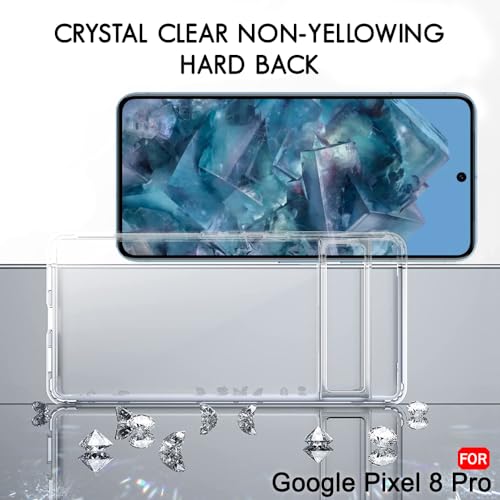 TheGiftKart Ultra-Hybrid Crystal Clear Back Case Cover for Google Pixel 8 Pro | Shockproof Design | Hard Back Cover Case for Google Pixel 8 Pro (PC & TPU, Transparent)
