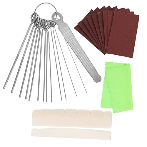 GLSTOY 1 セット ギターナット フレット研磨ツール ギター修理ツールキット ナットクラウニングファイルツール ギター研削工具 ギターアクセサリー ギターの修理ツール 道具 サンドペーパー