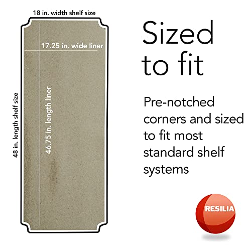 Resilia Shelf Liner Set For Wire Shelving Units – 4 Pack, 18 Inches X 48 Inches, Sandstone Vinyl, Heavy Duty, Made In The Usa, For Kitchen, Bathroom, Garage Storage #TOP1