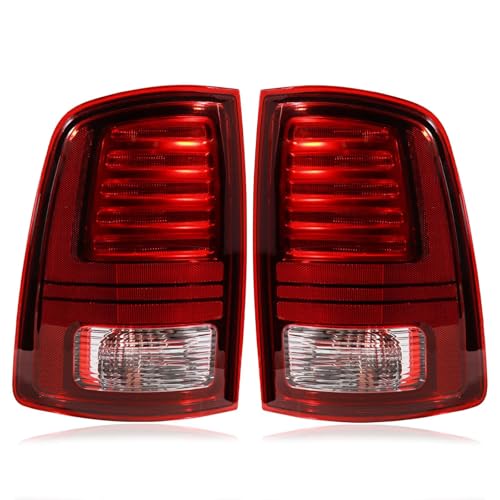 CONLLCON LED Tail Lights Assembly Compatible with 2013-2018 Dodge Ram 1500 2500 3500 Sport, Rear Light Taillights Replacement # 68093081AB 68093081AC (Black Border)