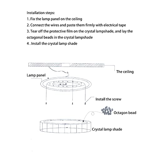 Krychiler Crystal Ceiling Light Moden Round Led Flush Mount Light Fixture 12.5-Inch Crystal Chandelier Close To Ceiling Light For Living Room Kitchen Island Bedroom Foyer Bathroom (12.5In) #TOP7