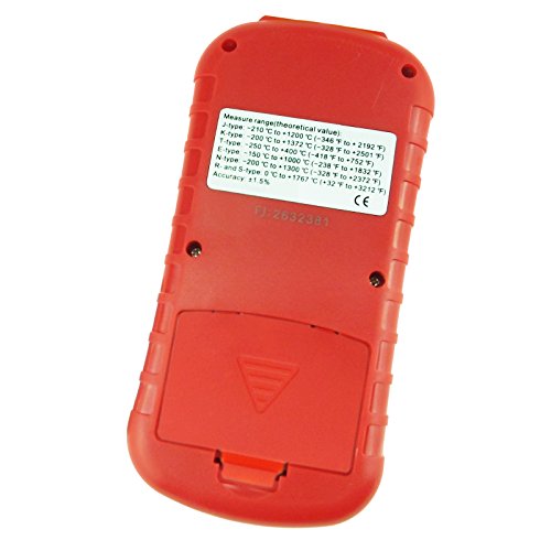 Thermocouple Thermometer Digital K/J/T/E/R/S/N Type Dual Channel Thermometer with Backlight, HVAC Temperature Meter with 2 Thermocouples, MAX/MIN/AVG Temperature Measurement