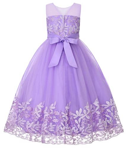 Uhnice Flower Girl Dress Sleeveless Embroidered Tulle Gown for Wedding Birthday Party2