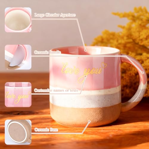 Taza de cerámica personalizada de 14 oz con grabado miniatura 6