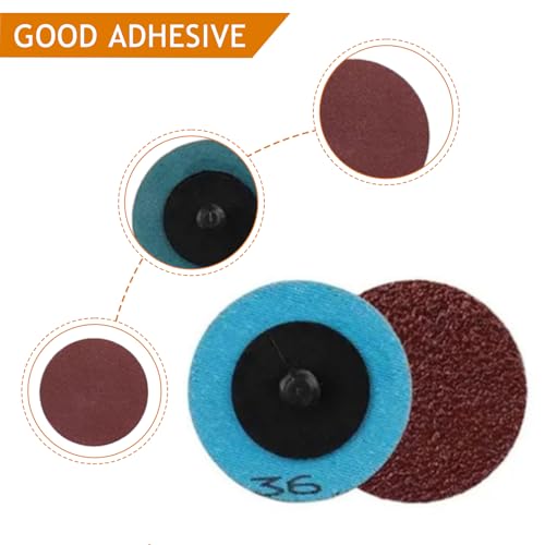 GAOUTO 60 Stück Schleifscheiben Set 50mm Roloc: 2 Zoll Aluminiumoxid Oxidationsbeständig Schleifscheiben Set, Rundform Schnellwechsel Scheiben 36/60/80/120/240 für Metall Holz Polieren und Schleifen