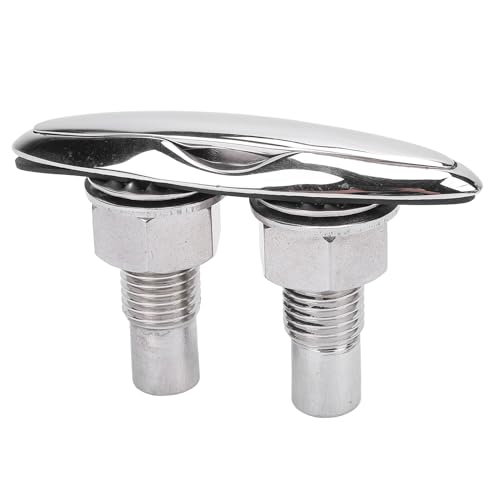 EVGATSAUTO 5 Inch Retractable Boat Cleat Stainless Steel Marine Dock Cleat, Highly Polished Stainless Steel Folding Cleat for Boats, Watercraft, Cruisers, Kayaks, Pontoons