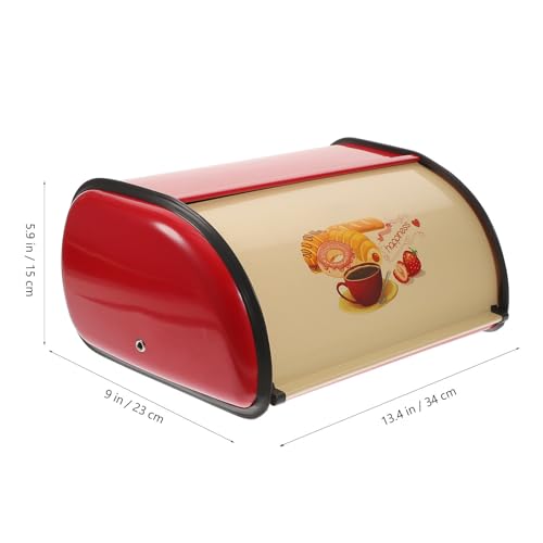 Organizador de alimentos y caja metálica roja para pan fresco casero 3