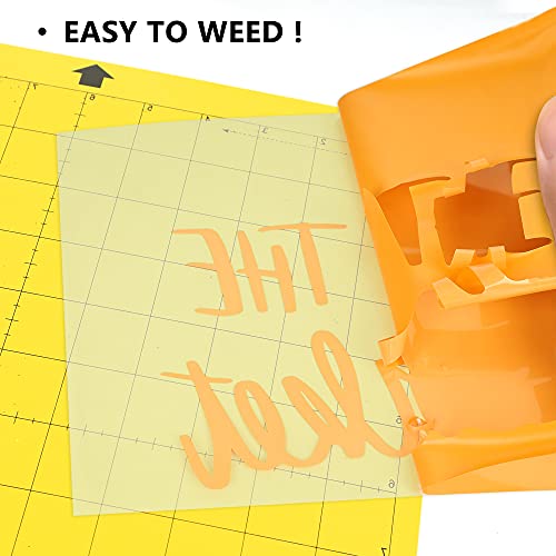 Htv Heat Transfer Vinyl 12Inch X 6Feet Rolls Iron On Diy For T-Shirt, Easy To Cut & Weed Glossy (Orange, 6Ft) #TOP3