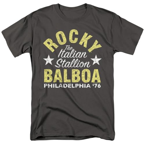 Popfunk Rocky Rocky Balboa Italian Stallion Unisex Adult T-Shirt (Large - Charcoal)