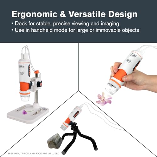 Image of Celestron Labs Digital MicroDirect Microscope - 1080p HDMI & USB-C Output | Up to 220x Magnification, Capture Photos & Video, Adjustable LED Illumination, Ideal for Inspection, Plug-and-Play Operation