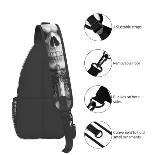 Image of Crossbody Bag Gothic Skull Sling Bag Backpack Chest Bags Shoulder Bag for Women Men