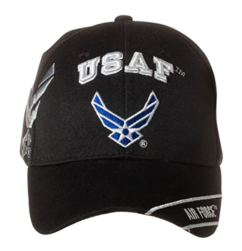 Officially Licensed United States Air Force Embroidered Baseball Cap (Black/Blue Variant)