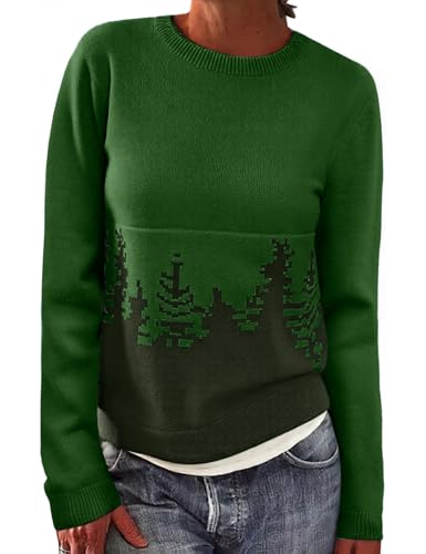 heekpek Norweger Pullover Damen Winter Herbst Rundhals...