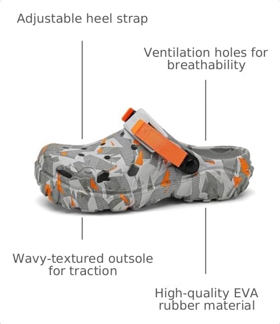 Image of YUKTOPA Men's Clogs Outdoor Athletic Sports Sandals Adult Slip On Garden Shoes Summer Water Beach Shoes Casual Slippers Lightweight Breathable Non Slip