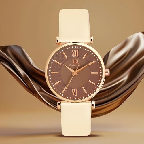 Image of IIK COLLECTION Watches for Women Round Dial |Analogue Quartz Movemnet Ladies Watch|Long Battery Life|Leather Bracelet Strap|Buckle Lock Clasp Safety Watches for Girls