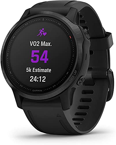 Garmin fēnix ​​6S Pro - Reloj GPS multideporte con mapas, música, frecuencia cardíaca y sensores, Negro con correa negra