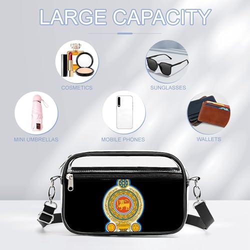 Emblem of Sri Lanka Women's Clear Crossbody Purse Bag Transparent Bags Pocket for Concerts Sports Festivals3