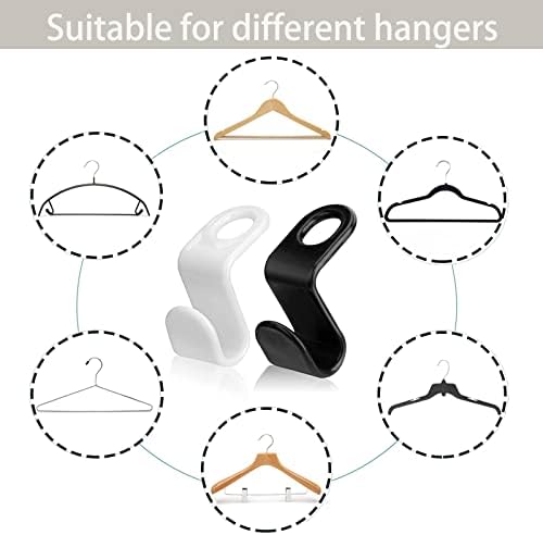 Hanger Hooks,20Pcs Space Saving Hangers,Multi-Layer Coat Hangers for Clothes Wardrobe Organiser Clothes Hangers Connector Hooks for Clothes,Wardrobes,Garderobe,Cascading Hanger,Stacker Closet-White