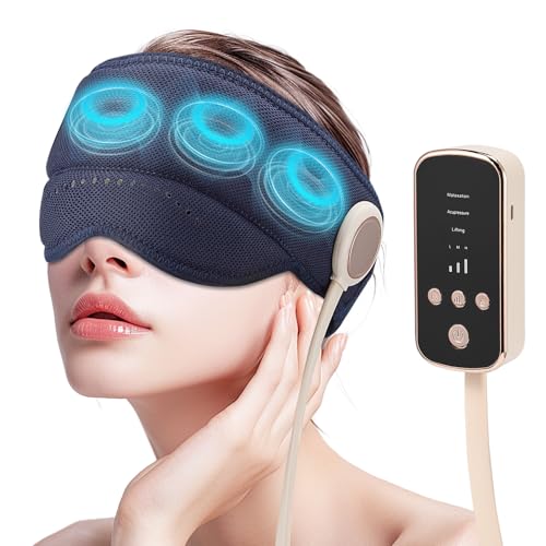 Electric Migraine Relief Cap Massagers,3 Heat Modes Compress Head Massager and Eye Heating,360° All-Round Head Relaxation Device Helps to Tension Headache Relief, Stress Relax,Sleep Aid,Head,Eye