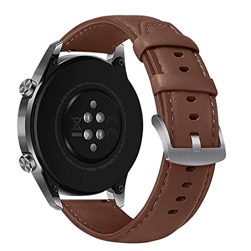 Coholl Bands Compatible with Huawei Watch Huawei GT 2e/ gt2 Pro/Watch GT 3 46mm/Watch 3 Pro 48mm Bands 22mm Quick Release Leather Pins Wristband Strap Compatible HUAWEI Watch 3 45mm(Brown)