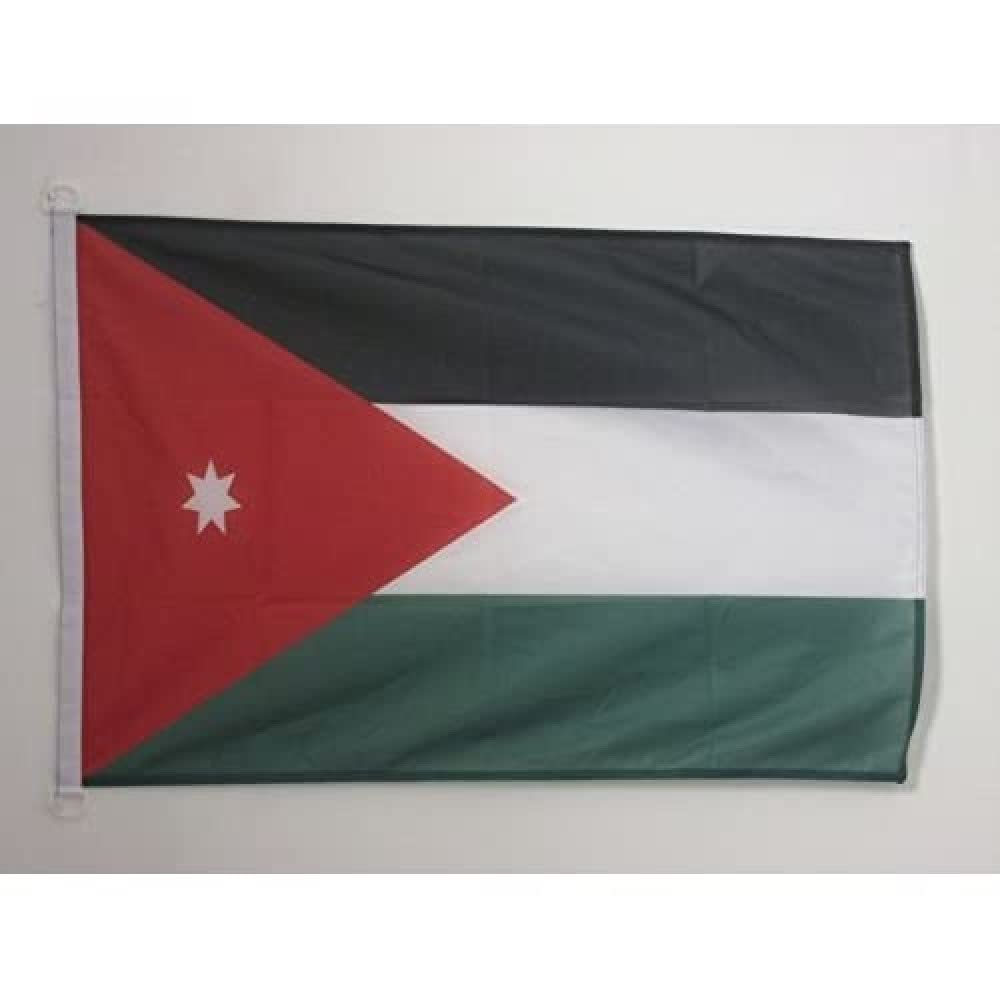 AZ FLAG, Jordan Flag, 2x3 Ft, For Outdoor, Jordanian Banner Knitted Polyester with Two Plastic Rings, Fade Resistant