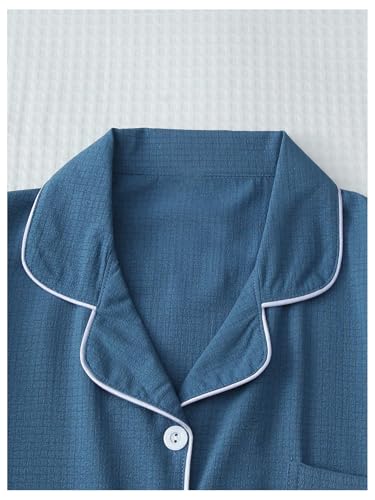 Image of Verdusa Pajamas For Women Set 2 Piece Summer Pajama Sets Cute Pjs Lounge Matching Button Shirt with Shorts