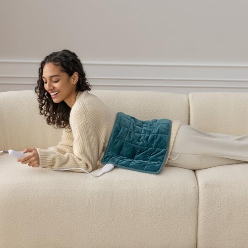 Image of Berkshire Blanket Weighted Heating Pad - 12 inchx24 inch Electric Heat Wrap with 10 Heat Settings & Auto Shut Off - Soothing Heat Wrap for Back, Neck, Shoulders, Legs, Abdomen - Machine Washable & Portable