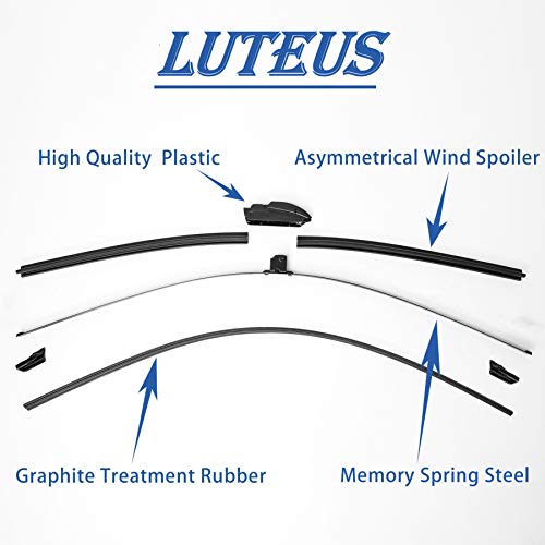 Windshield Wipers, 26" + 17'' Wiper Blades, Oem Quality, Luteus Premium All- Seasons For Replacement Windshield Wiper Blades (Set Of 2), With Extra 1Pc Premium Microfiber Towels #TOP4