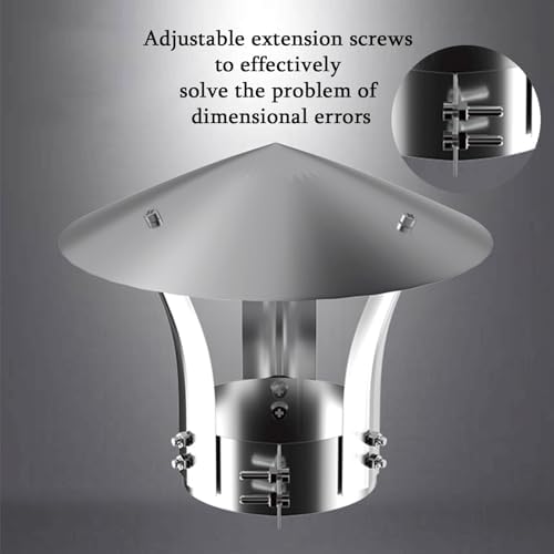 Outdoor Rain Cap for Wood Stove Pipe - Ventilation Chimney Cap for Exhaust Duct (D10cm*25cm/3.94in*9.84in) - Durable, Weatherproof, Easy Installation