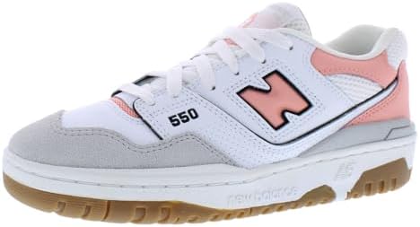 New Balance 550 - Girls' Grade School (White/Pink), White/Pink, 7 Big Kid