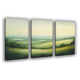 BKHJSASU Leinwandposter 'Green Hill', Schlafzimmer, Dekoration, Landschaft, Büro, Raumdekoration, Geschenk, 50 x 75 cm