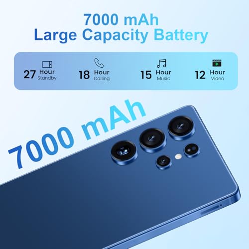 Image of S25 Ultra 5G Unlocked Smartphone,12GB+512GB Fully Cell Phone for Android 14, 6.99 inch Unlocked Cell Phone, 7000mAh, 68MP+108MP Dual Camera /Dual SIM /Fingerprint Lock /Face (Deep Blue)