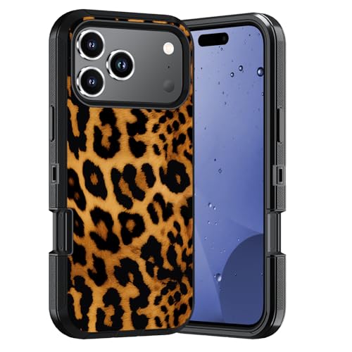 Coque iPhone 17 Pro léopard antichoc à 3 couches de protection pour modèle 2025 de 6,3 pouces