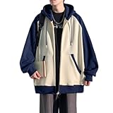 ZUOYIMEI Men Sweatshirt Comfortable Warm All-Match Elasticity Men Hoodedshirt Casual Classic Long Sleeve Sweatshirt Loose Fashion Solid Color Men Pullover J-Apricot1 S